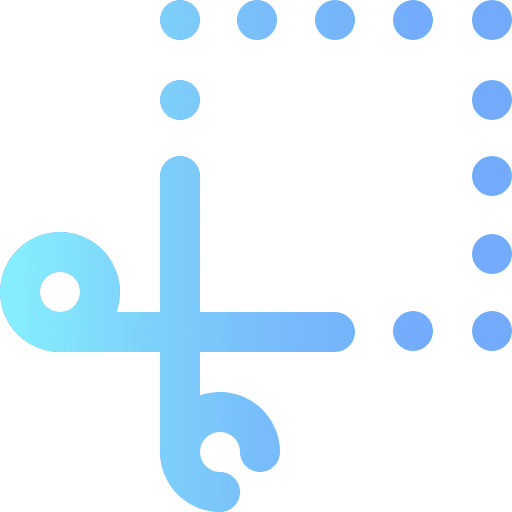 Coupon scissor broken line square icon