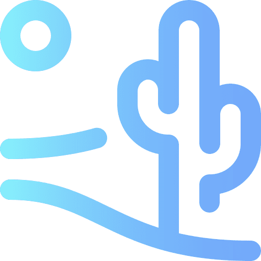 Desert cactus desert sun icon
