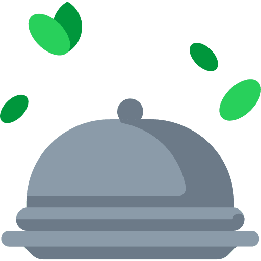 Dinner food and restaurant healthy food organic icon