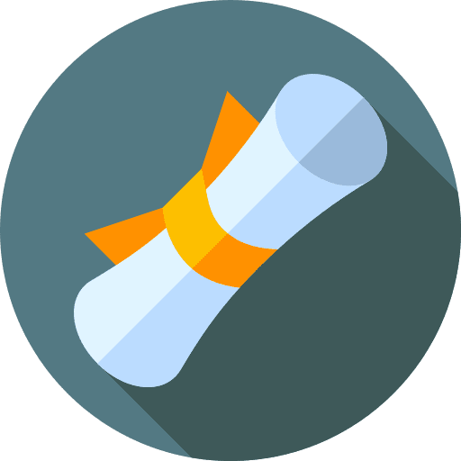 Diploma agreement ribbon degree icon