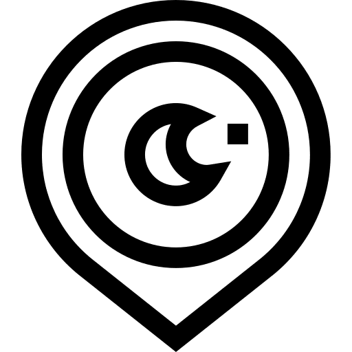 Location pin moon interface icon