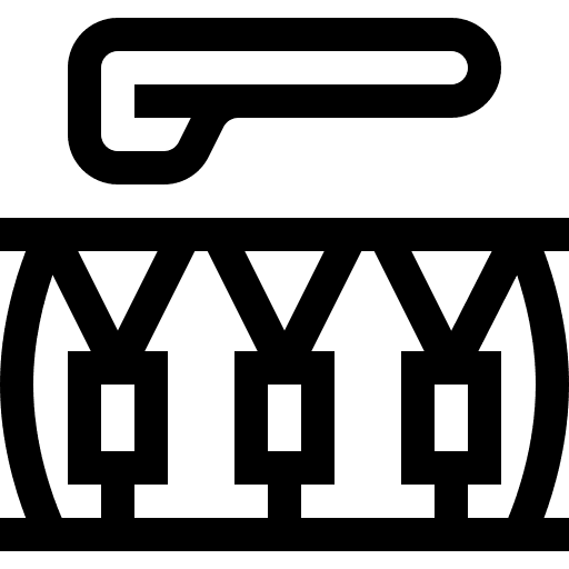 Drum music and multimedia musical instrument drumsticks icon