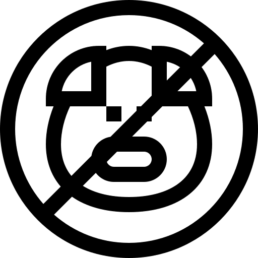 No pig prohibition signs signaling icon