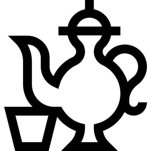 Tea pot tea cup muslim food and restaurant icon