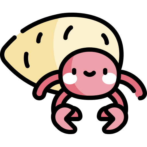 Hermit crab sea life aquatic animal icon