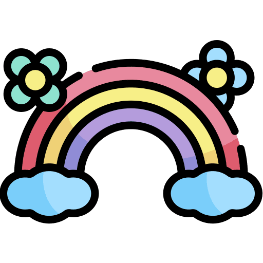 Rainbow flowers spectrum nature icon