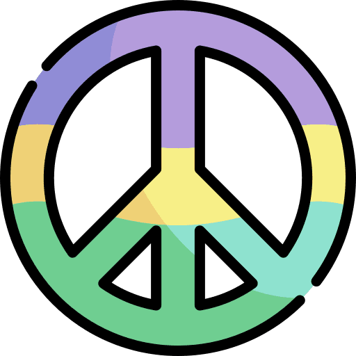 Peace sign circular cultures icon