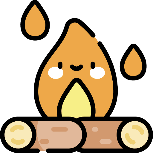 Bonfire camping wood flame icon