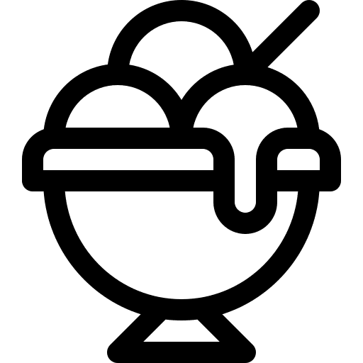 Ice cream fresh glass dessert icon