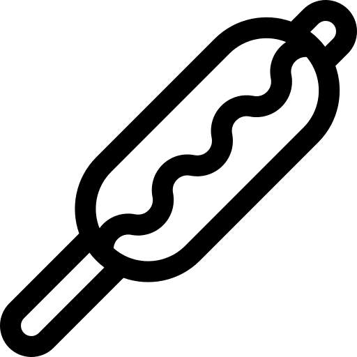 Corn dog sausage food and restaurant hot dog icon