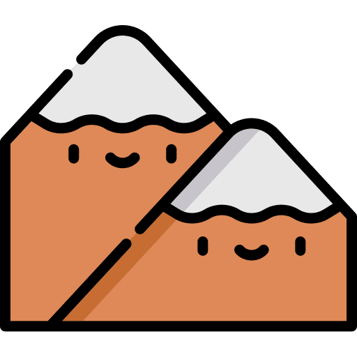 Mountains field river nature icon