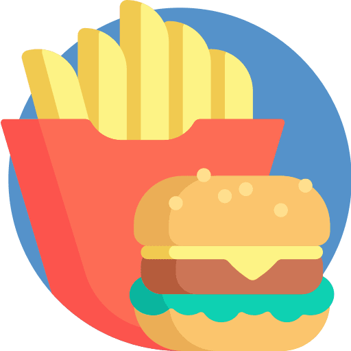 Hamburger fries menu french fries icon