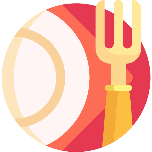 Plate cutlery plate fork icon