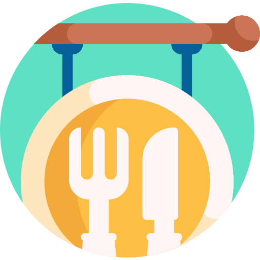 Signboard buildings food and restaurant signal icon