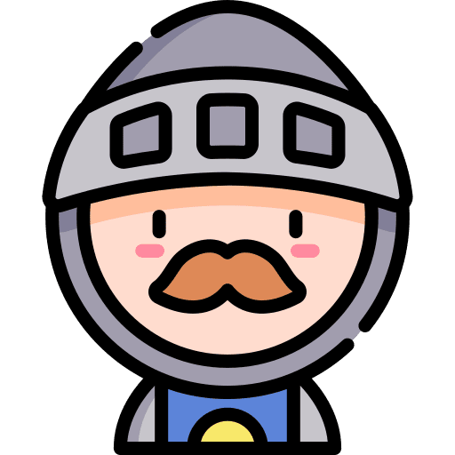 Knight crusader man at arms helmet icon