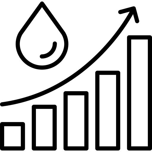 Analytics analytics profits water icon