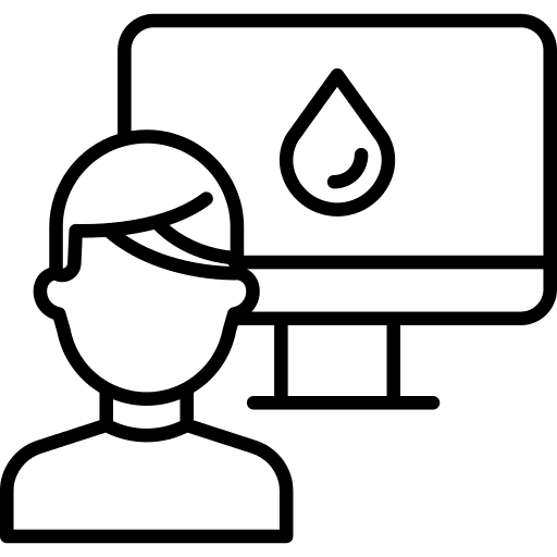 Computer monitor h2o water icon