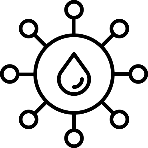 Network connector multimedia water icon