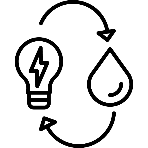 Hydro power power ecology and environment water energy icon