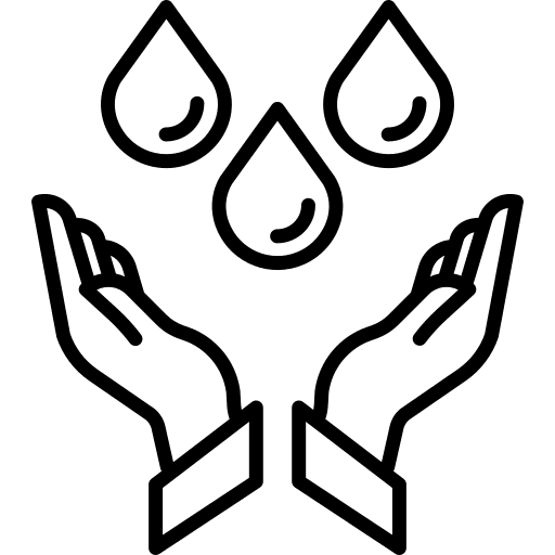 Save water drops hands ecology and environment icon