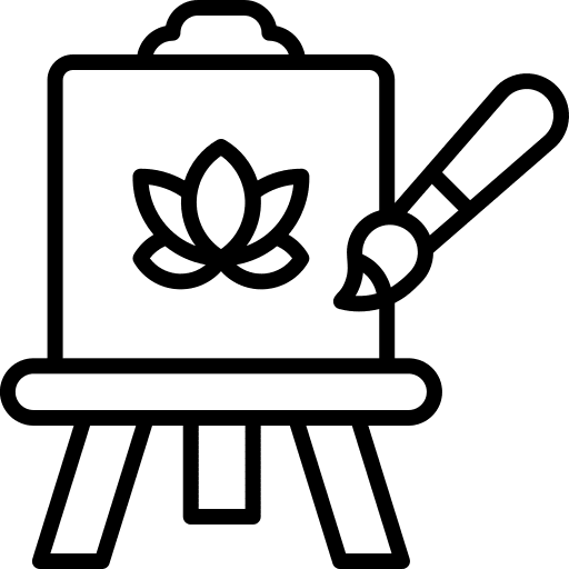 Art therapy wellness paint therapy icon