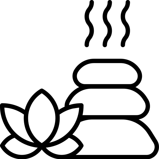 Lithotherapy hot stones healthy food breakfast icon