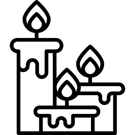 Candle burning furniture and household flame icon