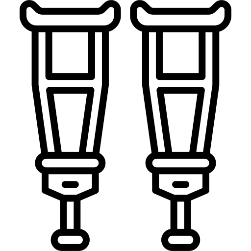 Crutches aid tools and utensils healthcare and medical icon