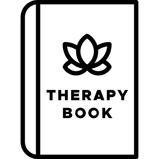 Therapy education books study icon