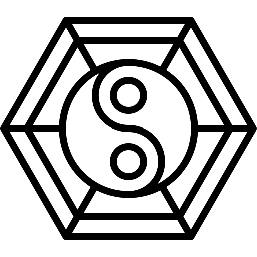 Yin yang philosophy taoism signs icon