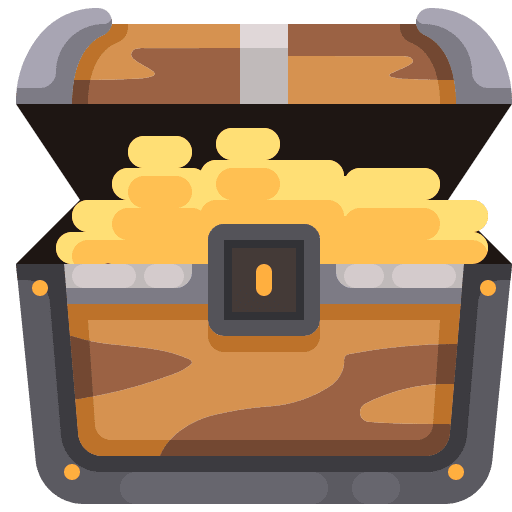 Treasure business and finance treasure coins icon