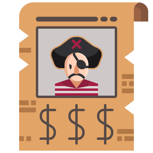 Bandit reward wanted security icon