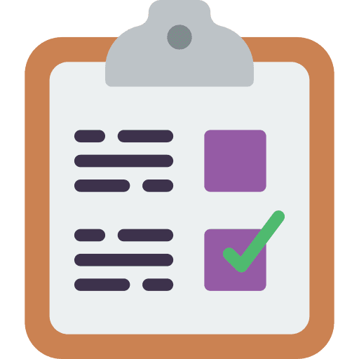 Clipboard check list verification task icon