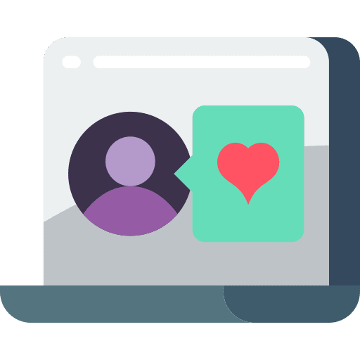 Laptop rating feedback love icon
