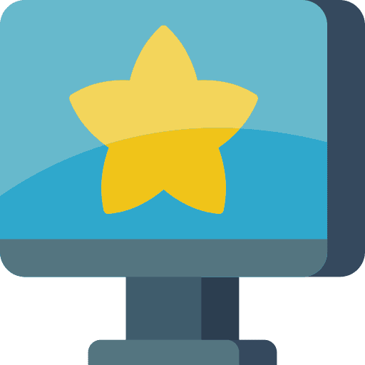 Monitor screen favorite star icon