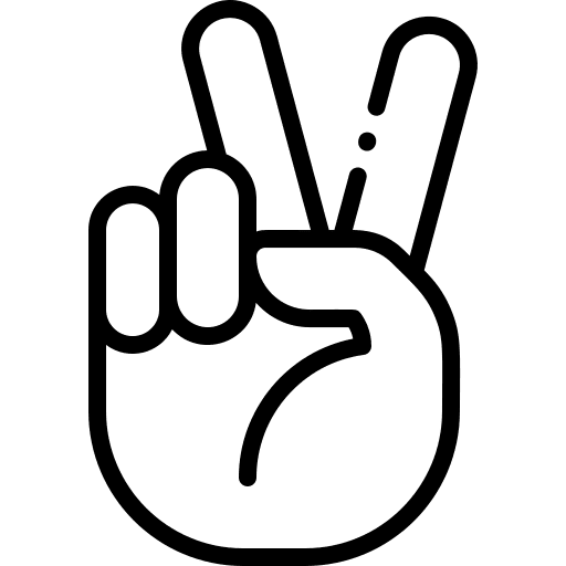 Letter v sign language gestures inclusive icon