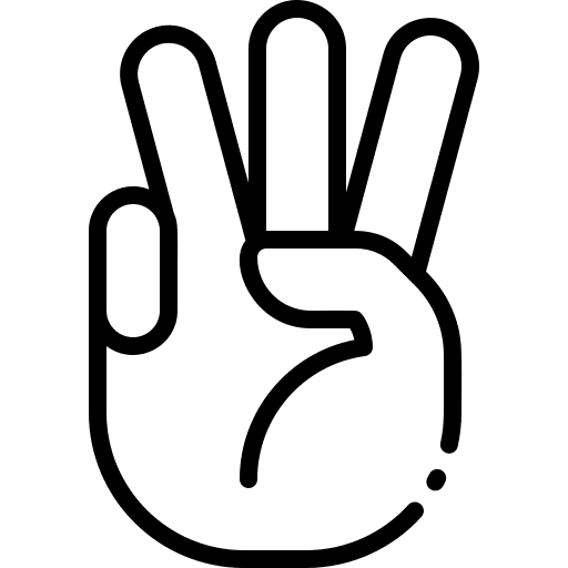 Letter w hands gestures sign language icon