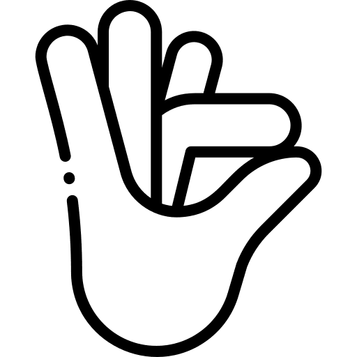 Wow hands and gestures easy to use snap icon