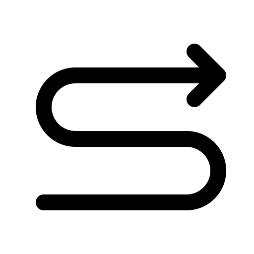 Curved arrow multimedia direction curved arrow icon