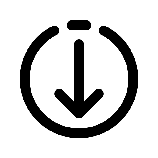 Down arrow low multimedia option orientation icon