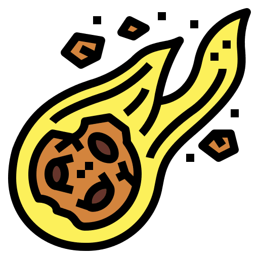 Asteroid asteroid impact universe icon
