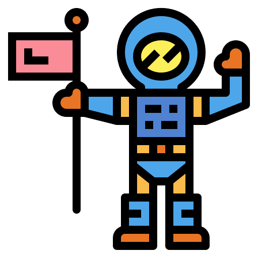 Astronaut education nature space icon