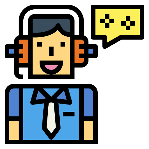 Call center delivery call center assistance icon