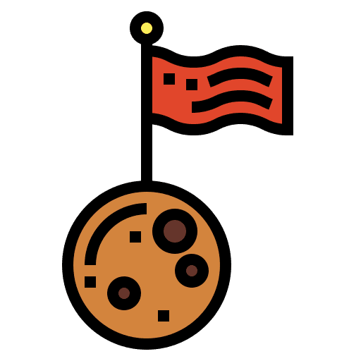 Flag nature discovery moon icon