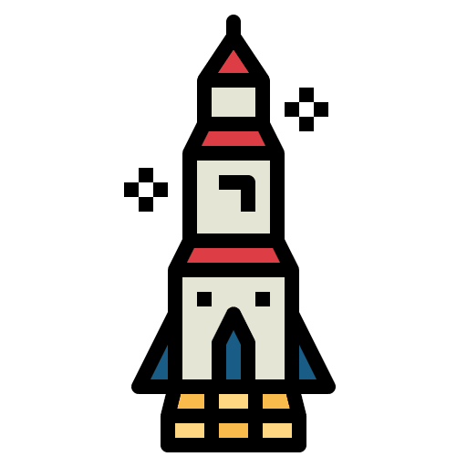 Rocket spaceship project startup icon