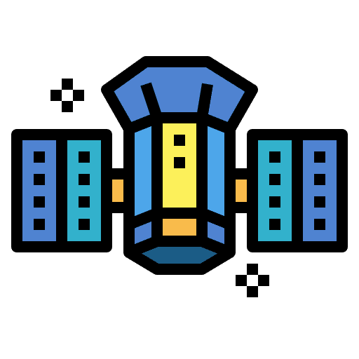Satellite electronics communication space icon