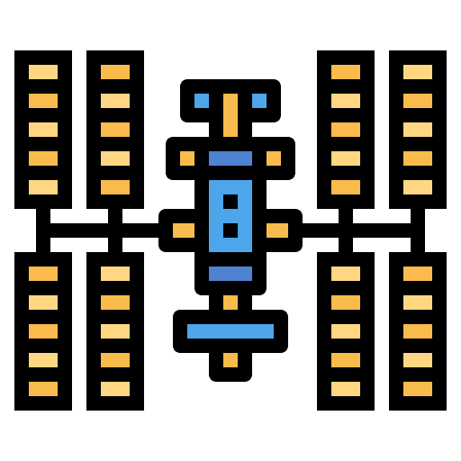 Space station satellite station technology communications icon