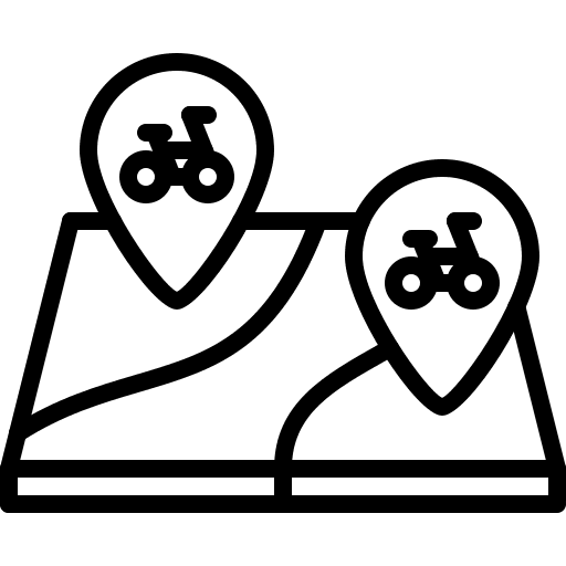 Location bike sport bycicle icon