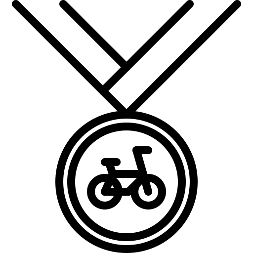 Medal sports and competition cyclist bycicle icon