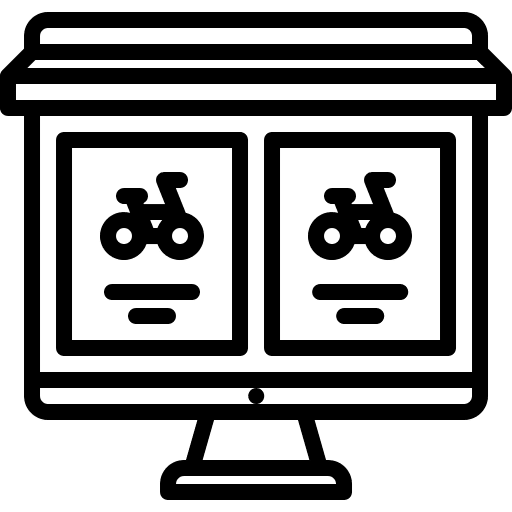 Shop sports and competition tournament cyclist icon